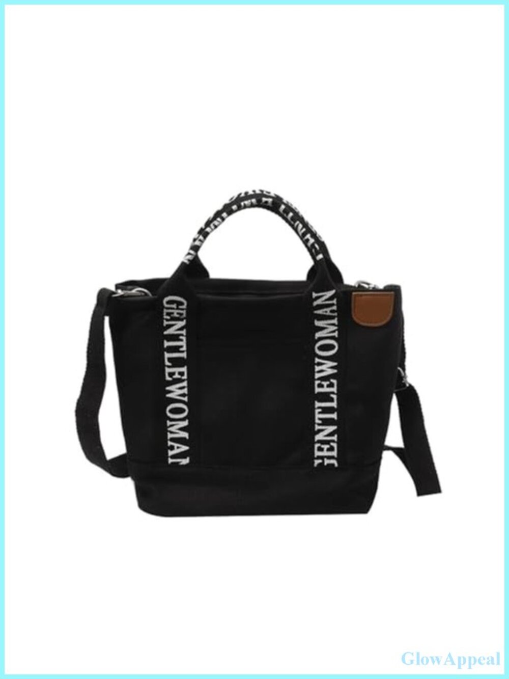 Canvas Tote Bag Women Zipper Crossbody Messenger Handbag Work Travel